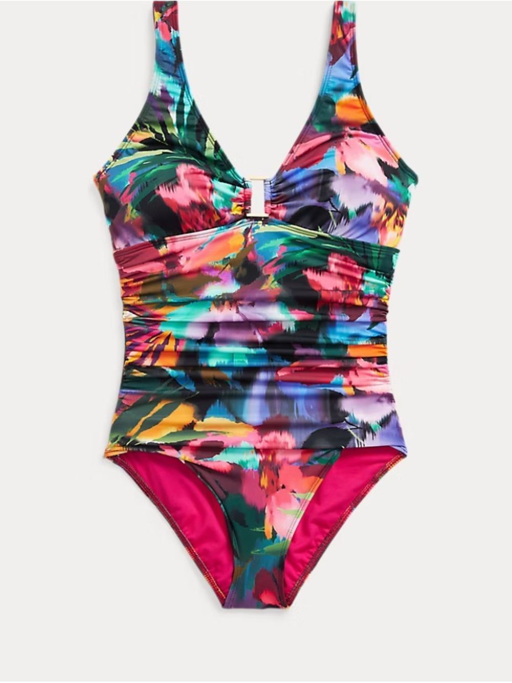 Lauren Ralph Lauren Floral Ring-Front One-Piece